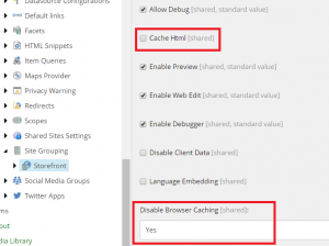 Select 'Cache HTML' and Disable Browser Caching