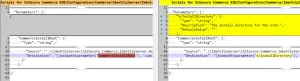 Side-by-side code comparison