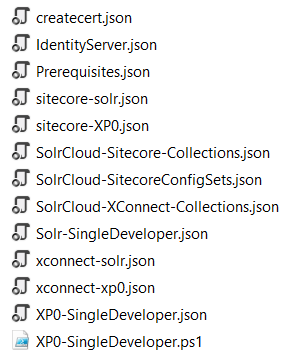 List of JSON files and PS1 file for SC10.1