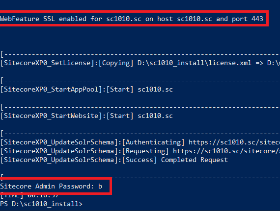 Showing Sitecore admin password for SC10.1