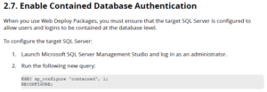 Enable contained database authentication for SC10.0.1