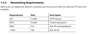 Networking requirements for SC10.0.1