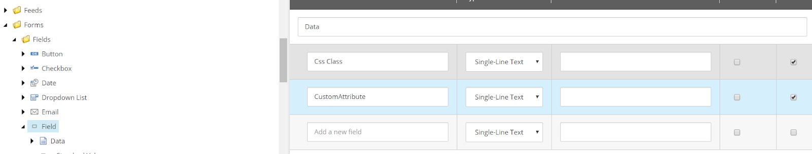 Select Field entry