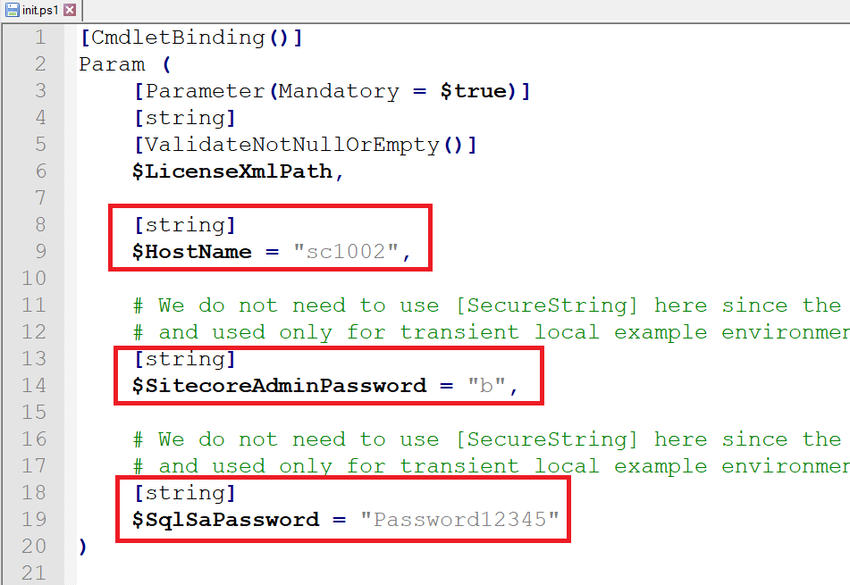 Show hostname, admin password and SQL password for SC10.0.2