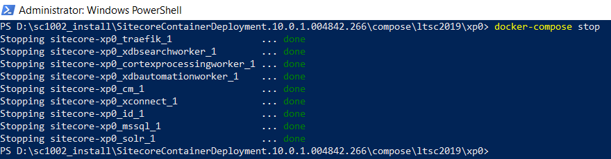 Stopping components done for SC10.0.2