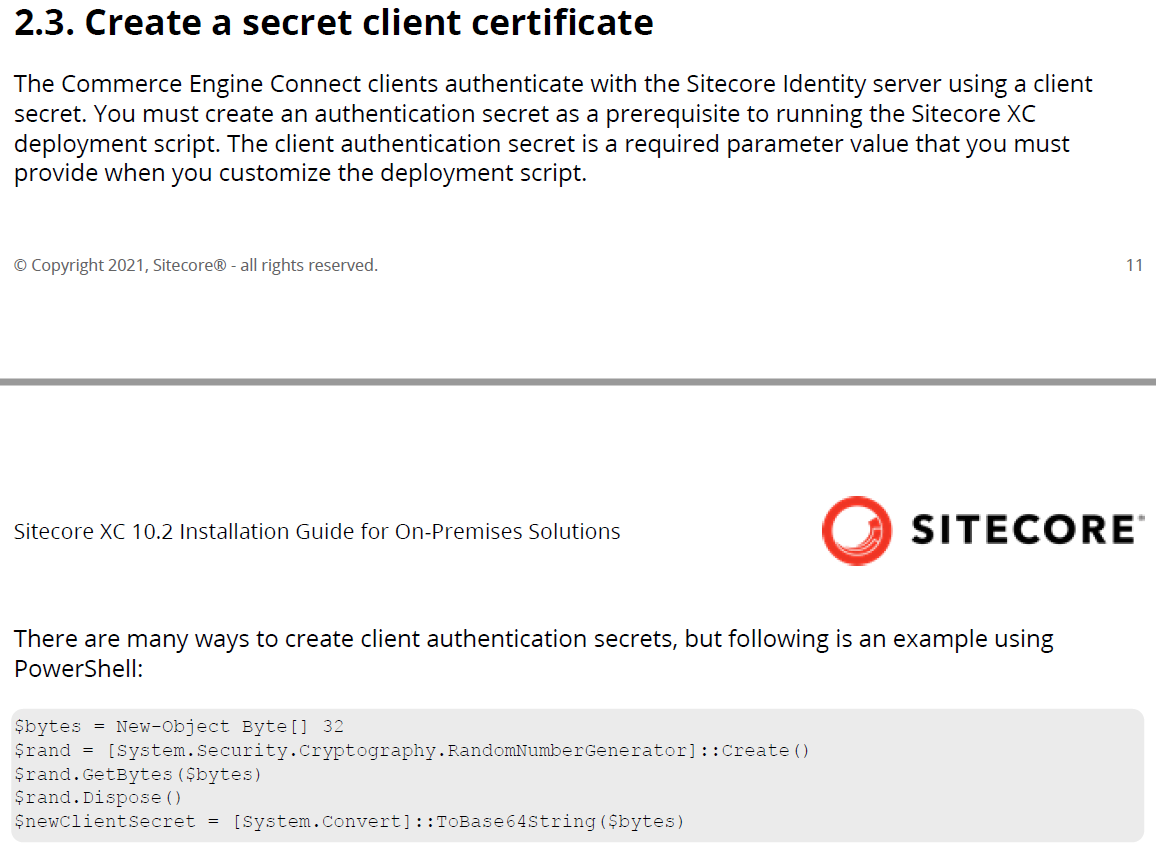 Creating secret client certificate