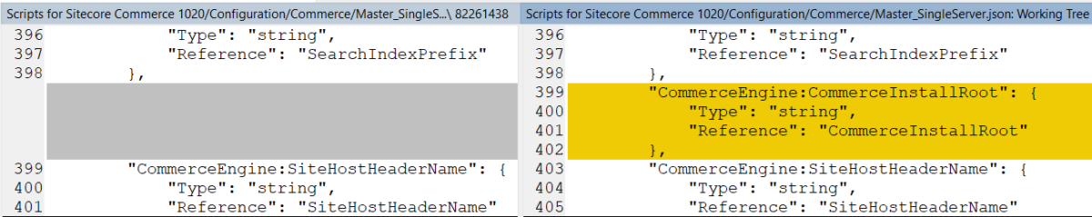 Side-by-side code comparison