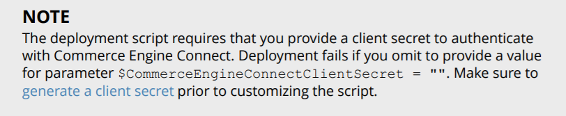 Note about deployment script