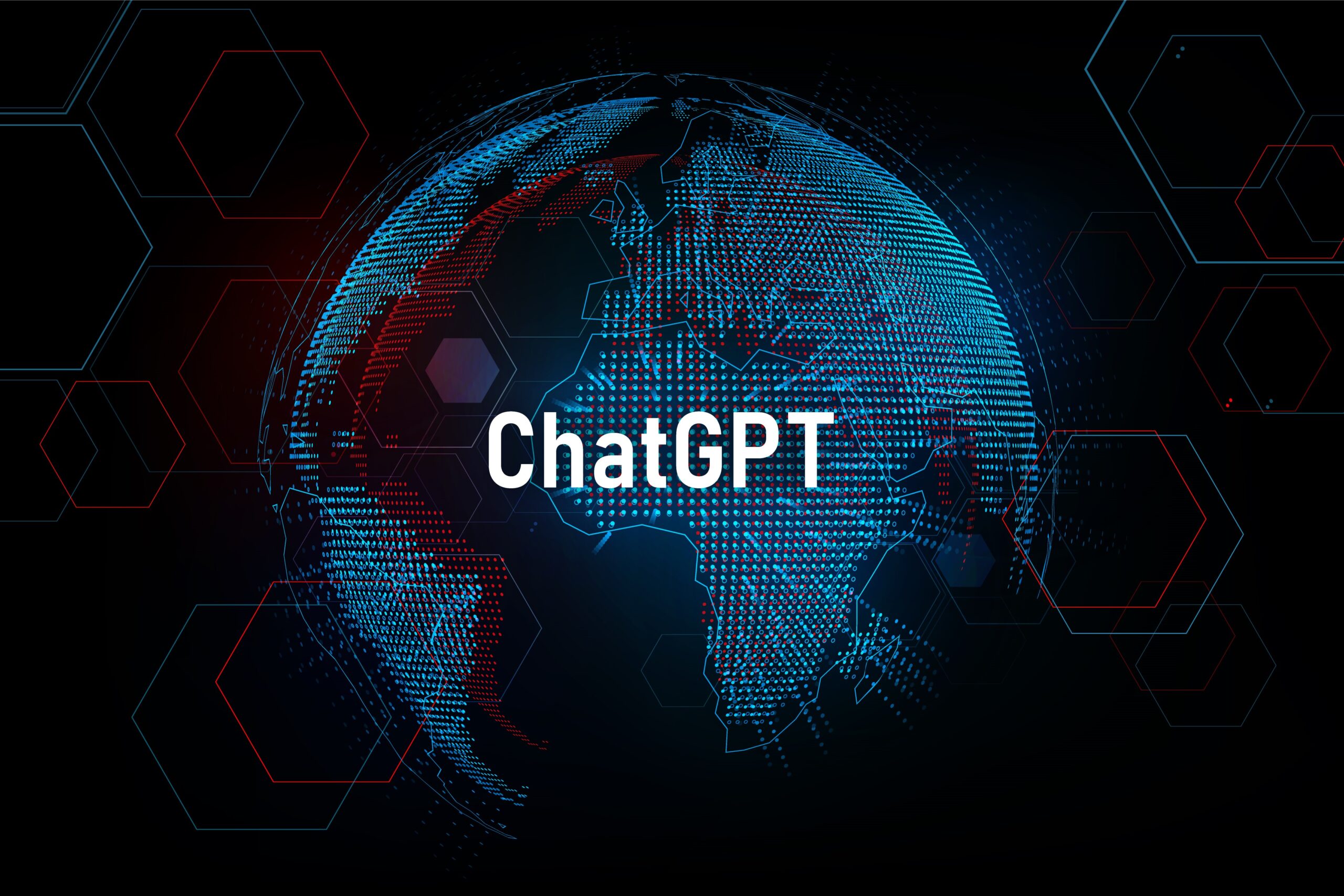 ChatGPT word over a globe