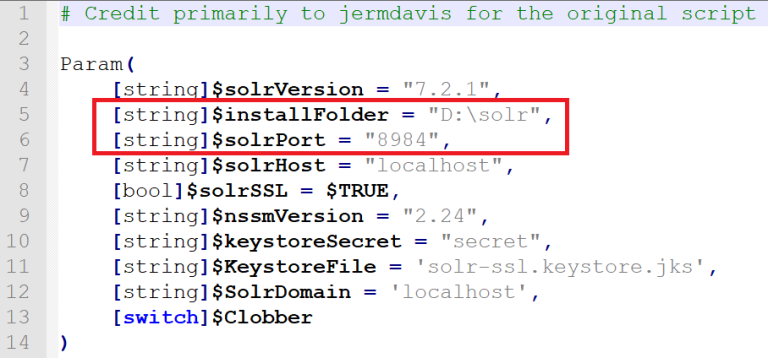 Show installFolder and solrPort values for SC9.1