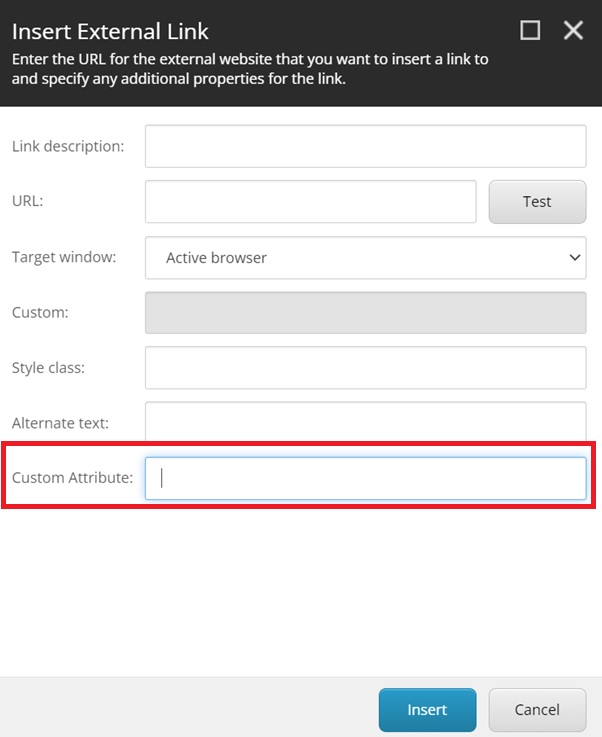 Add a Custom Attribute to the General External Link Field in Sitecore