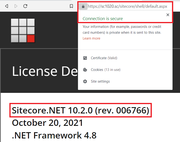 Sitecore.NET 10.2.0 license details