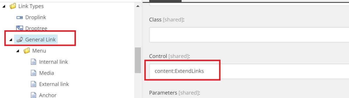 Highlight content:ExtendLinks value