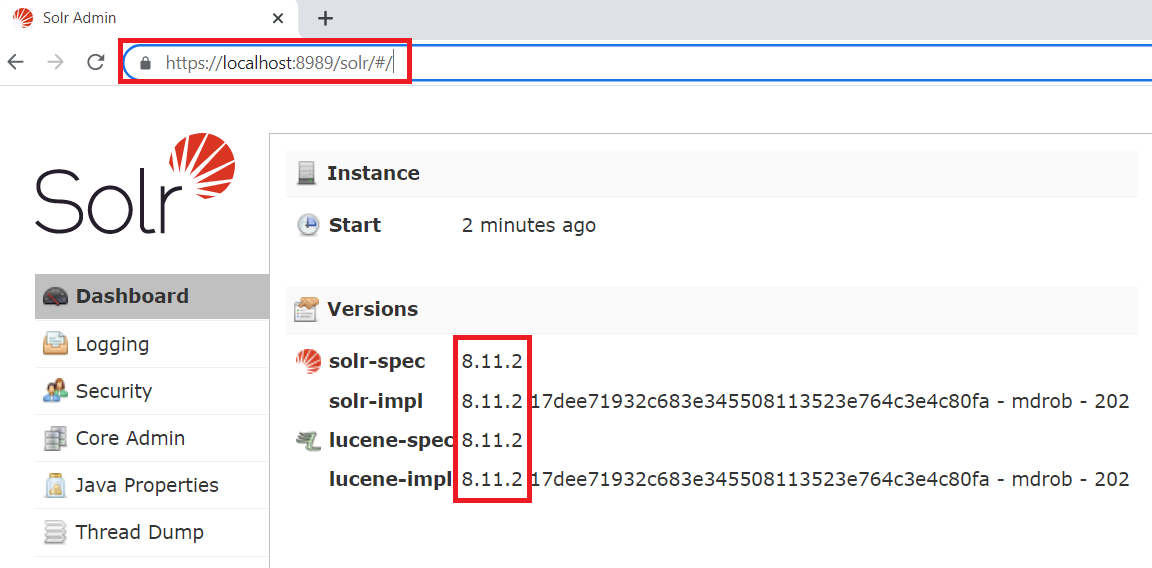Solr version is 8.11.2
