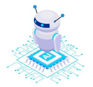 AI robot isometric icon