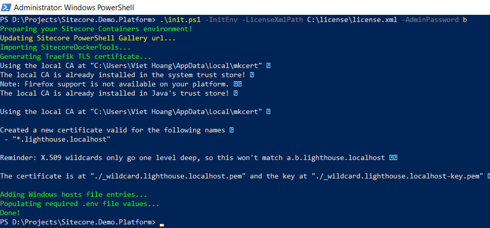 Adding hosts file and populating .env files for SC10.01