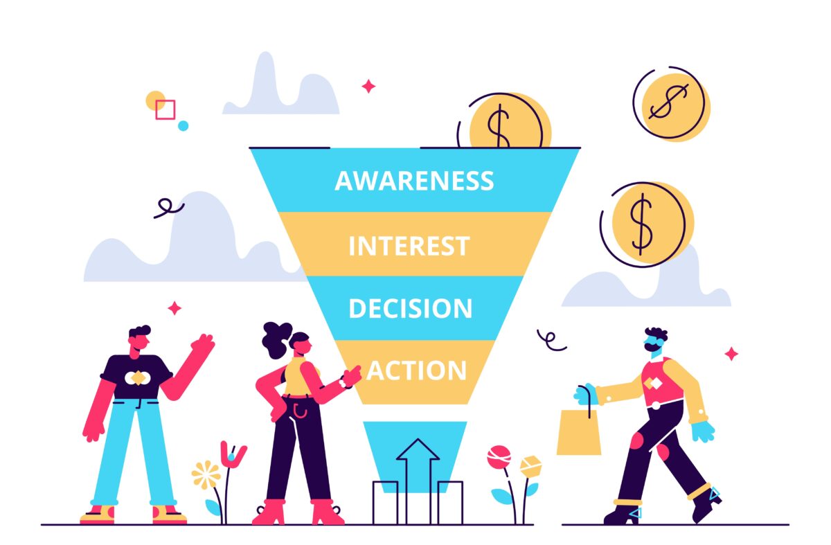 marketing funnel vector