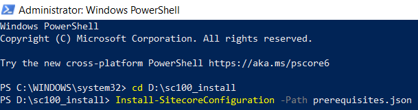 Running Install-SitecoreConfiguration for SC10.0