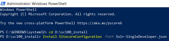 Running Install-SitecoreConfiguration for SC10.0