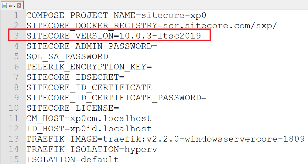 SITECORE_VERSION is 10.0.3