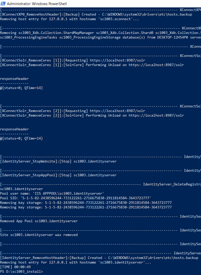 Removing host entry for SC10.03