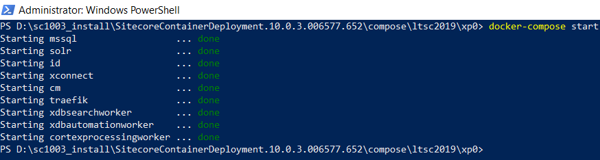 Starting SC10.03 components