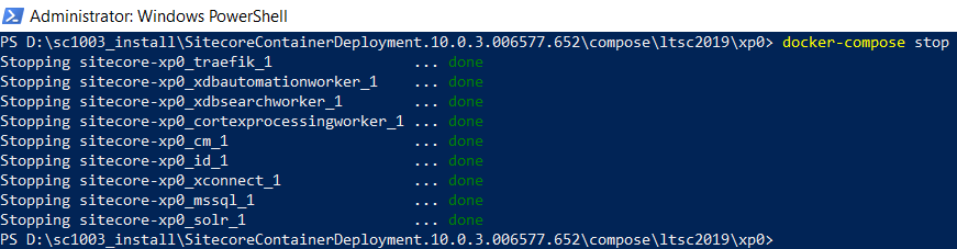 Stopping SC10.03 components