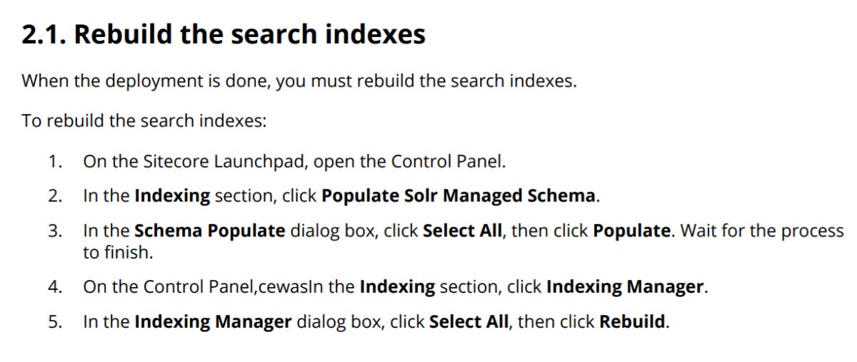 Rebuild search indexes for SC10.30