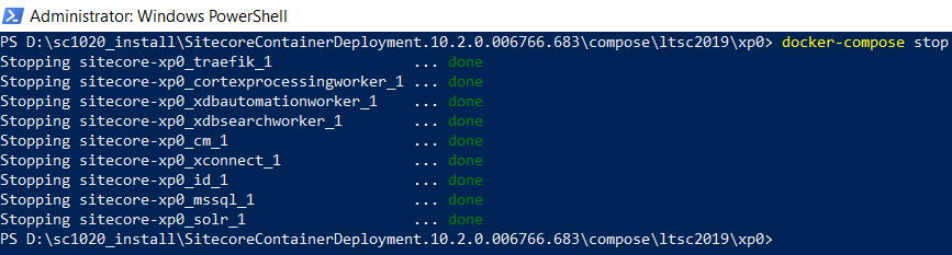 Stopping Sitecore components for SC10.2