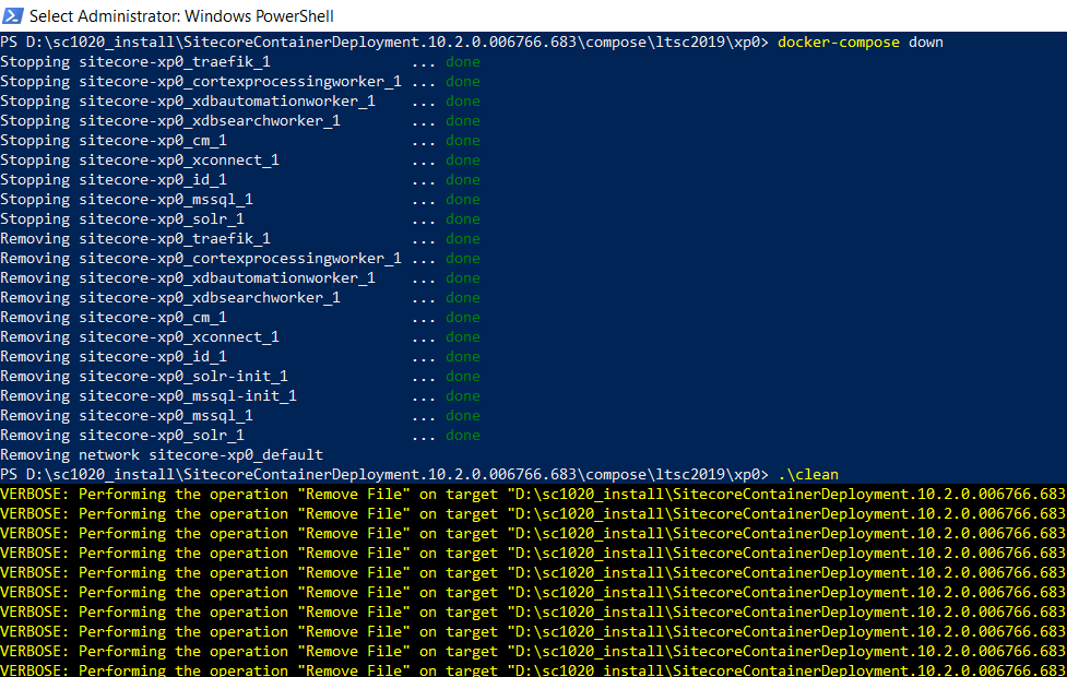 Stop and remove components for SC10.03