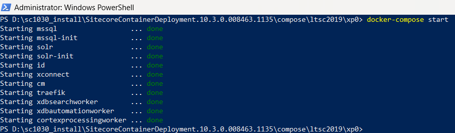 Starting components for SC10.30