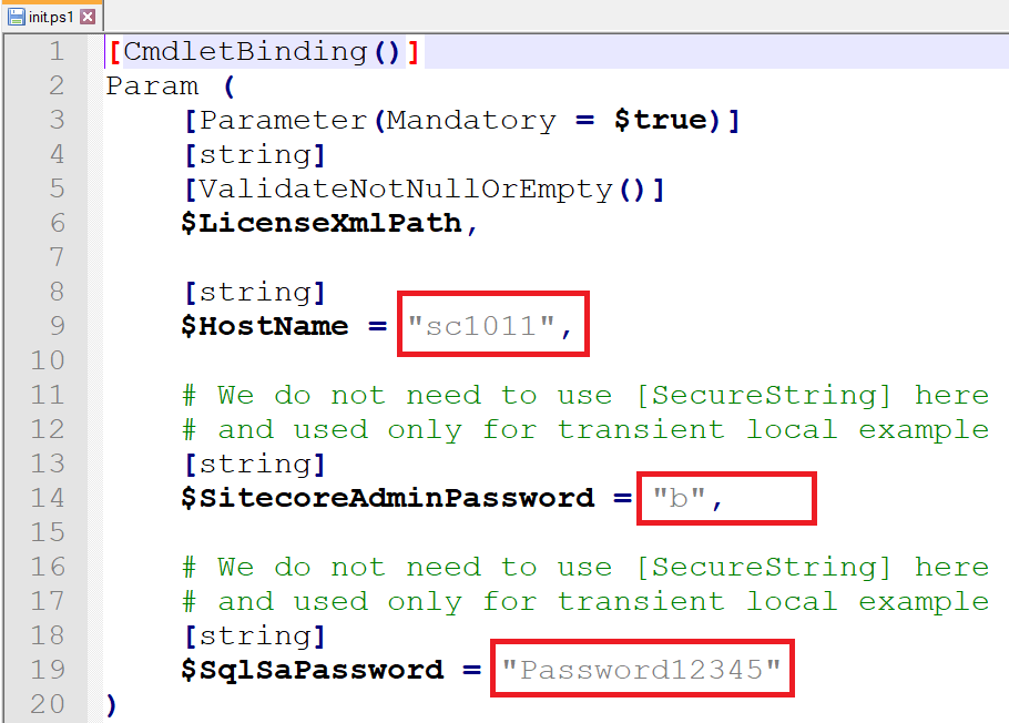 Show hostname, admin and SQL password for SC10.11