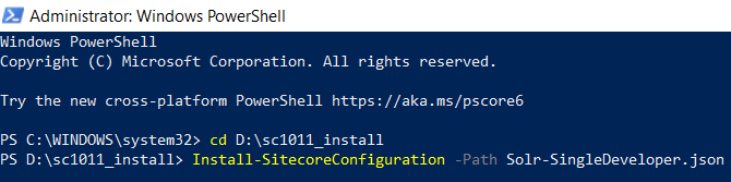 Running Install-SiteConfiguration commend for SC10.11