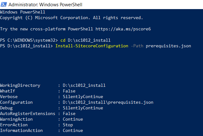 Run Install-SitecoreConfiguration for SC10.12