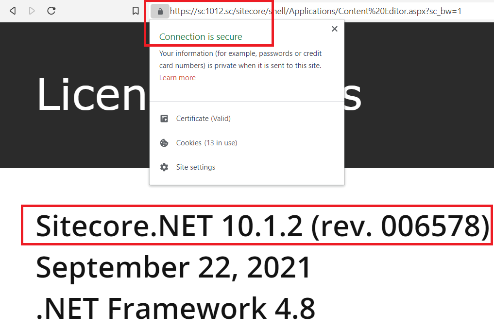 Show connection secured for SC10.12