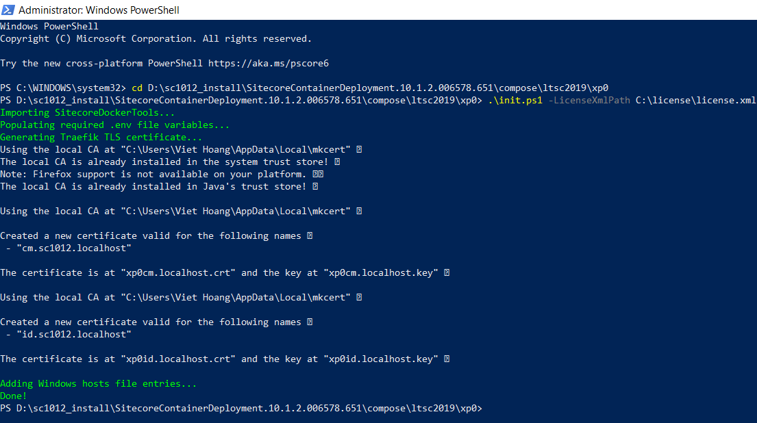 Importing populating generating configuration