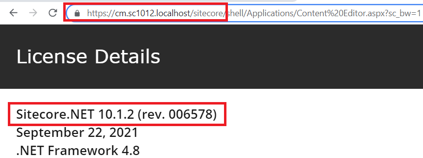 Sitecore.NET 10.1.2 license details