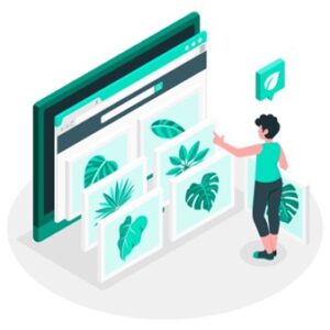 vector illustrating green web tools