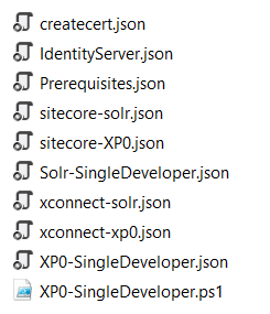 List of JSON files and the ps1 file