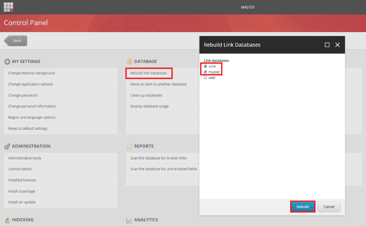 Sitecore 9 Control Panel