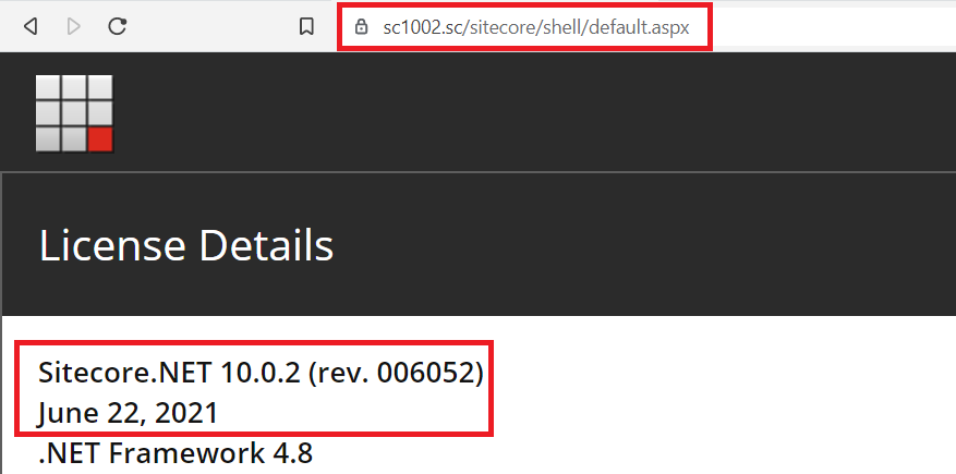 Sitecore.NET 10.0.2 license details