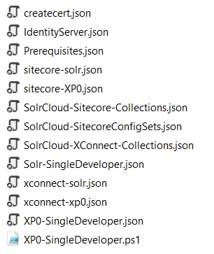 List of JSON files and the PS1 file