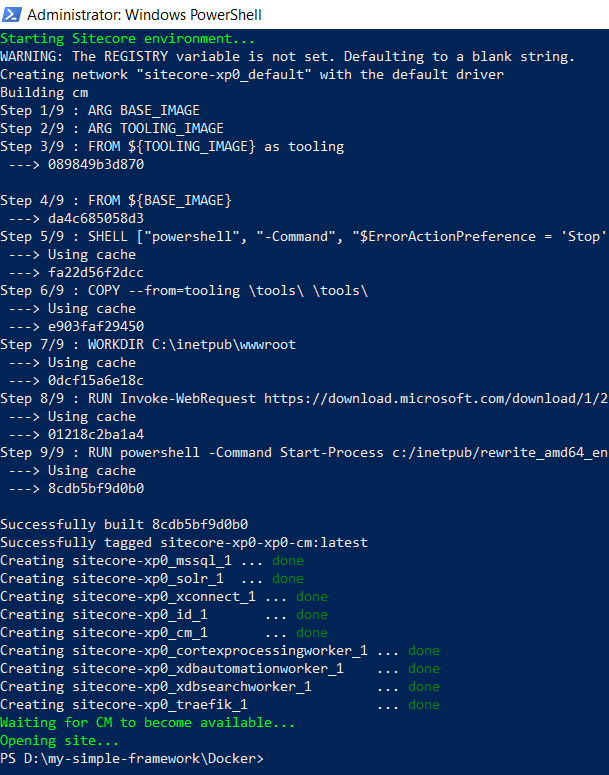 starting sitecore environment process 