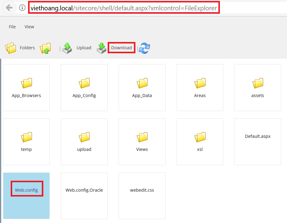 download web.config in download folder