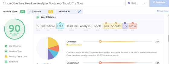 CoSchedule Word Balance Analysis