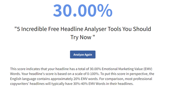 EMV Words Score-AMI headline analyzer