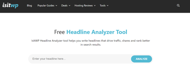 IsItWP headline analyzer homepage