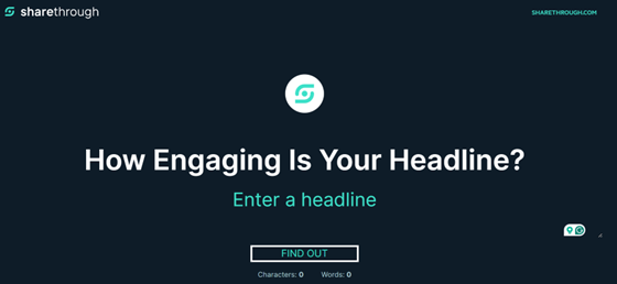 Sharethrough Headline Analyzer Homepage