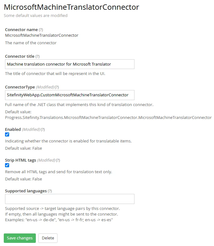 language settings