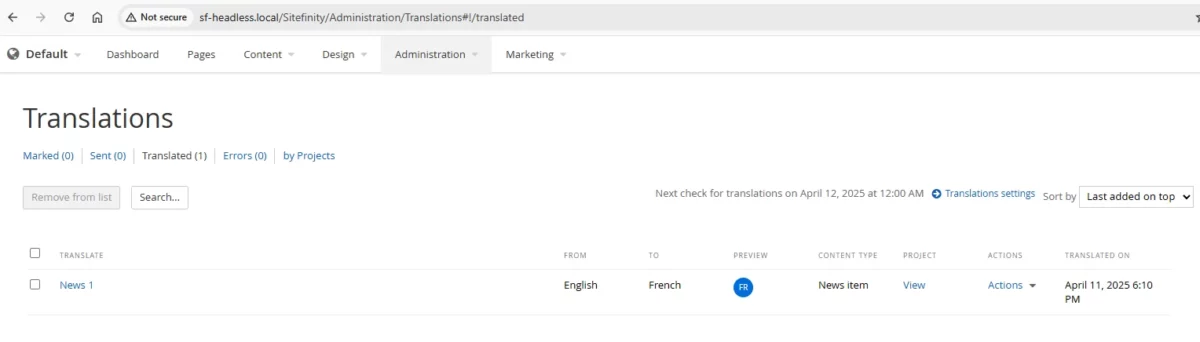 translation status